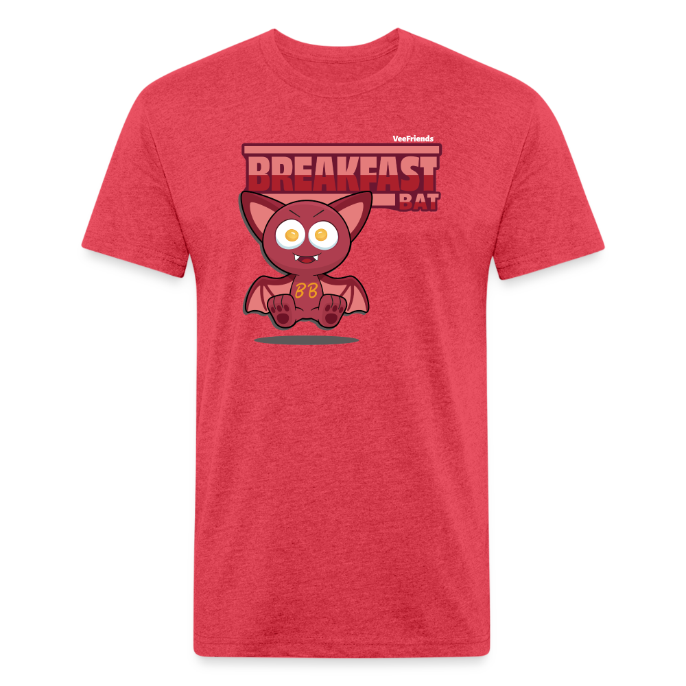 Breakfast Bat Character Comfort Adult Tee - heather red