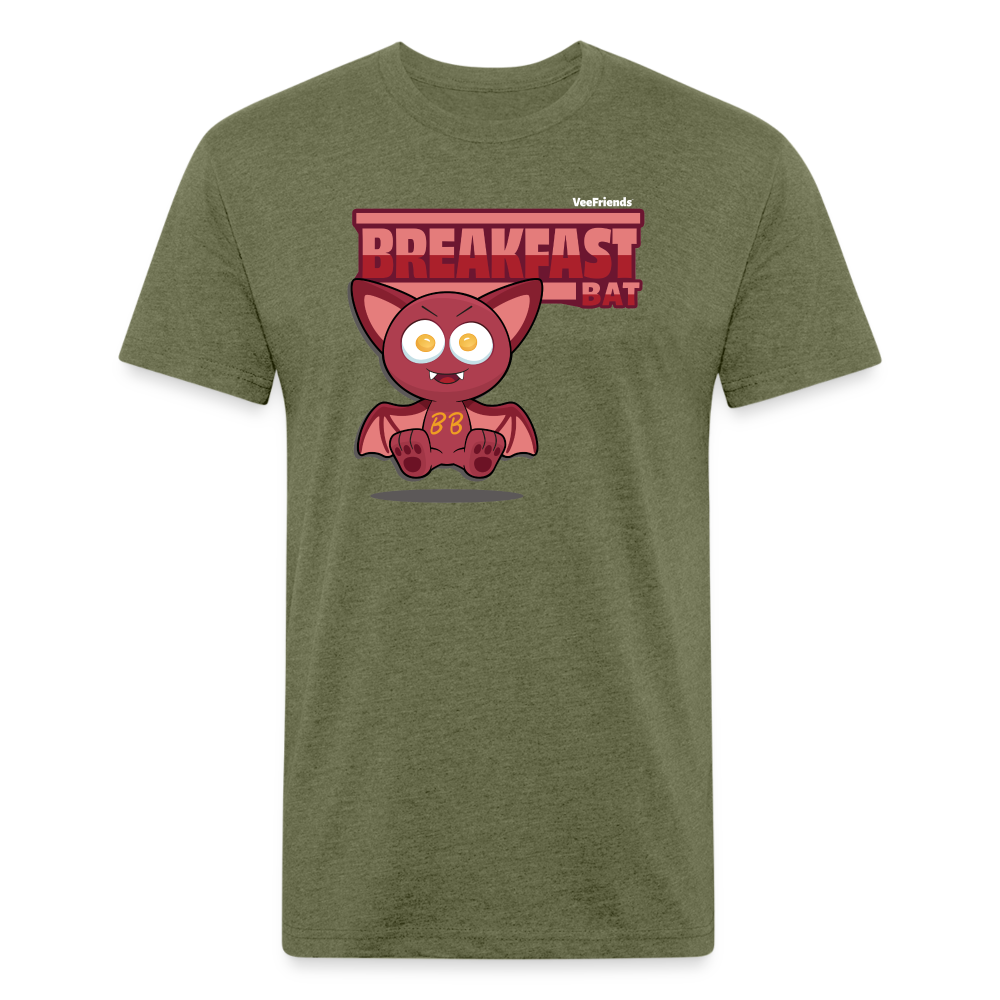 Breakfast Bat Character Comfort Adult Tee - heather military green