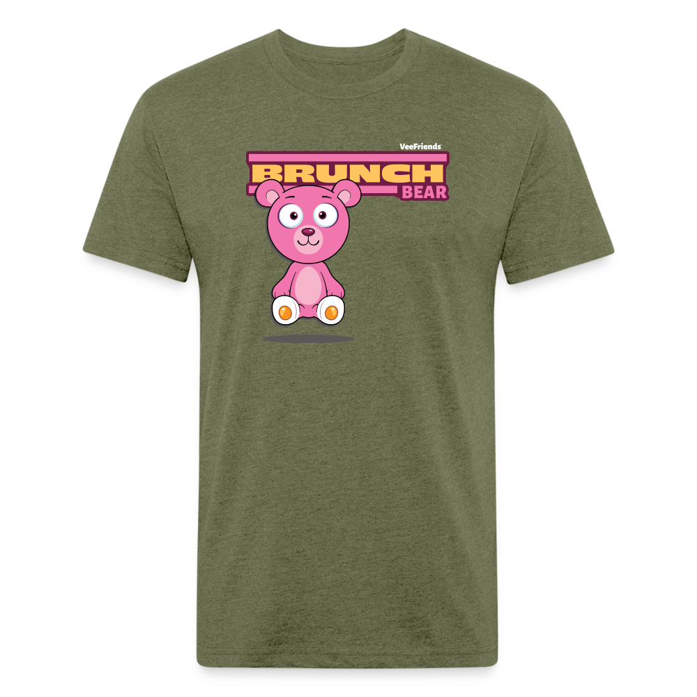 Brunch Bear Character Comfort Adult Tee - heather military green