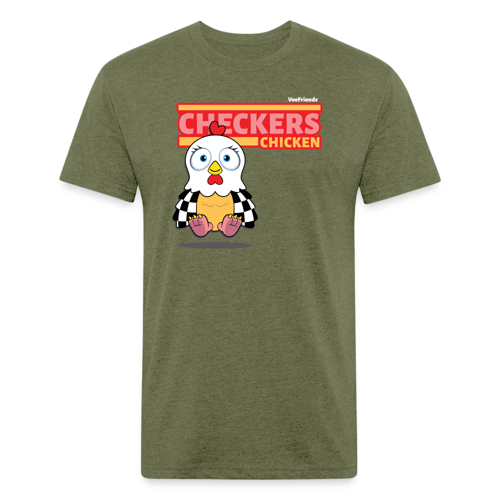 Checkers Chicken Character Comfort Adult Tee - heather military green