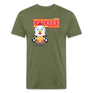 
            
                Load image into Gallery viewer, Checkers Chicken Character Comfort Adult Tee - heather military green
            
        