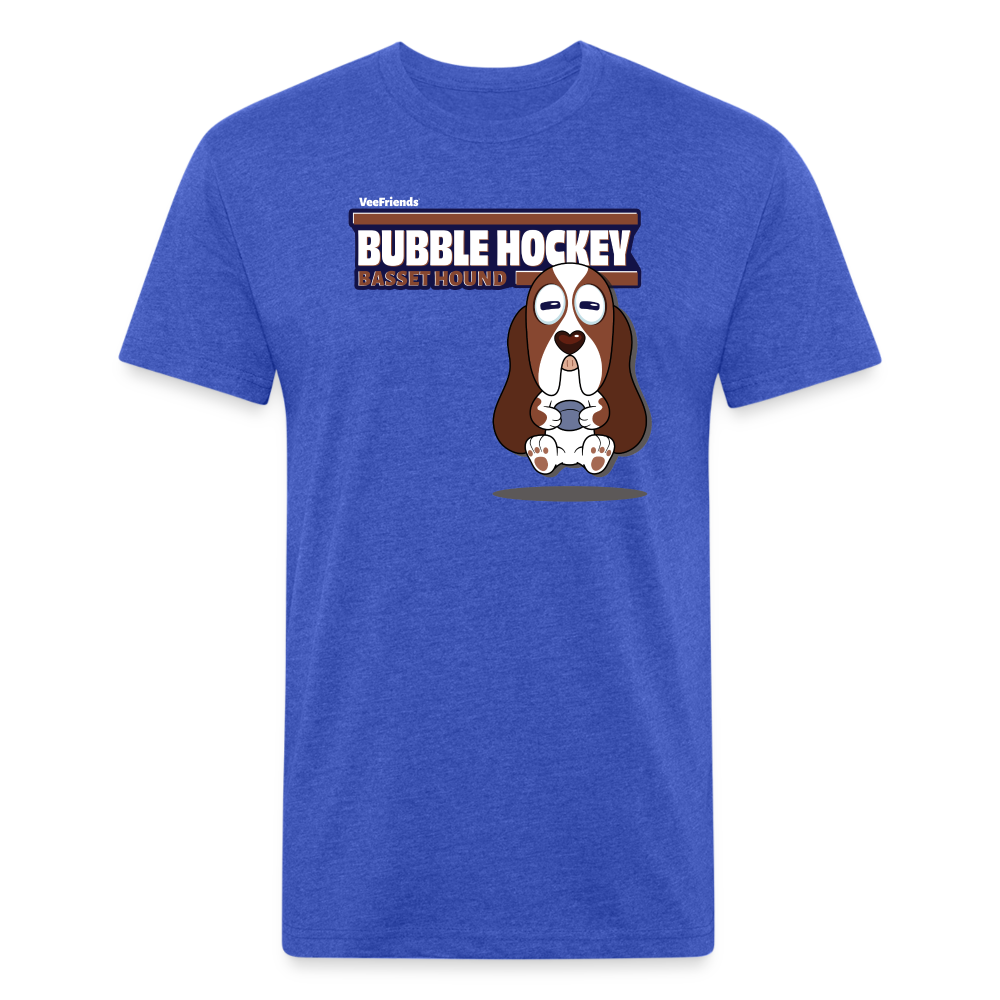 Bubble Hockey Basset Hound Character Comfort Adult Tee - heather royal