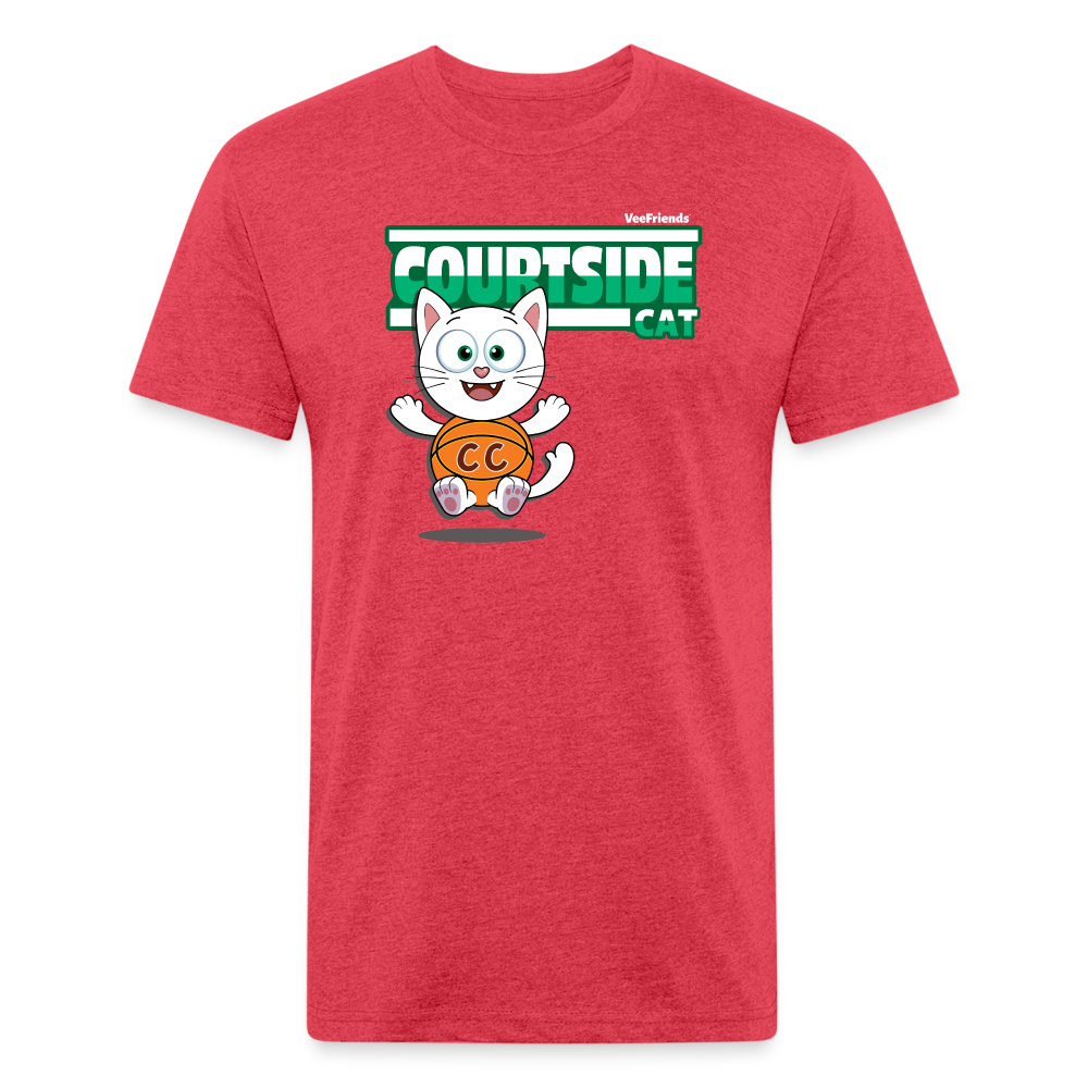 Courtside Cat Character Comfort Adult Tee - heather red