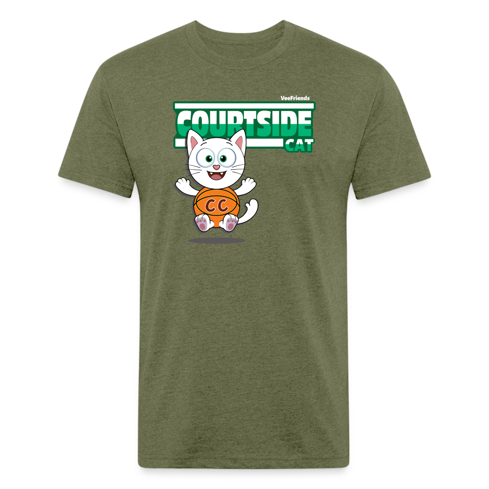 Courtside Cat Character Comfort Adult Tee - heather military green