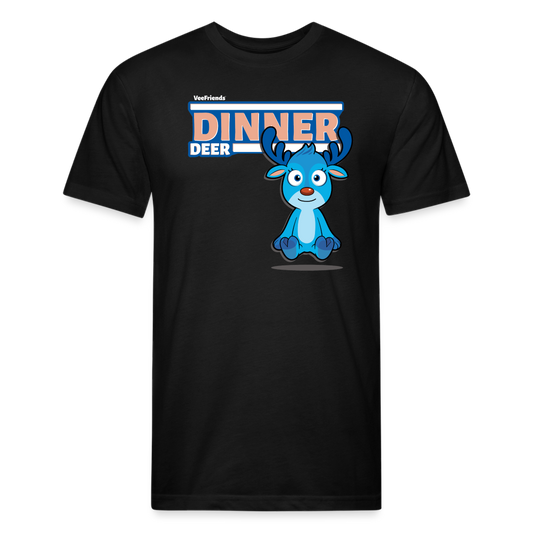 Dinner Deer Character Comfort Adult Tee - black