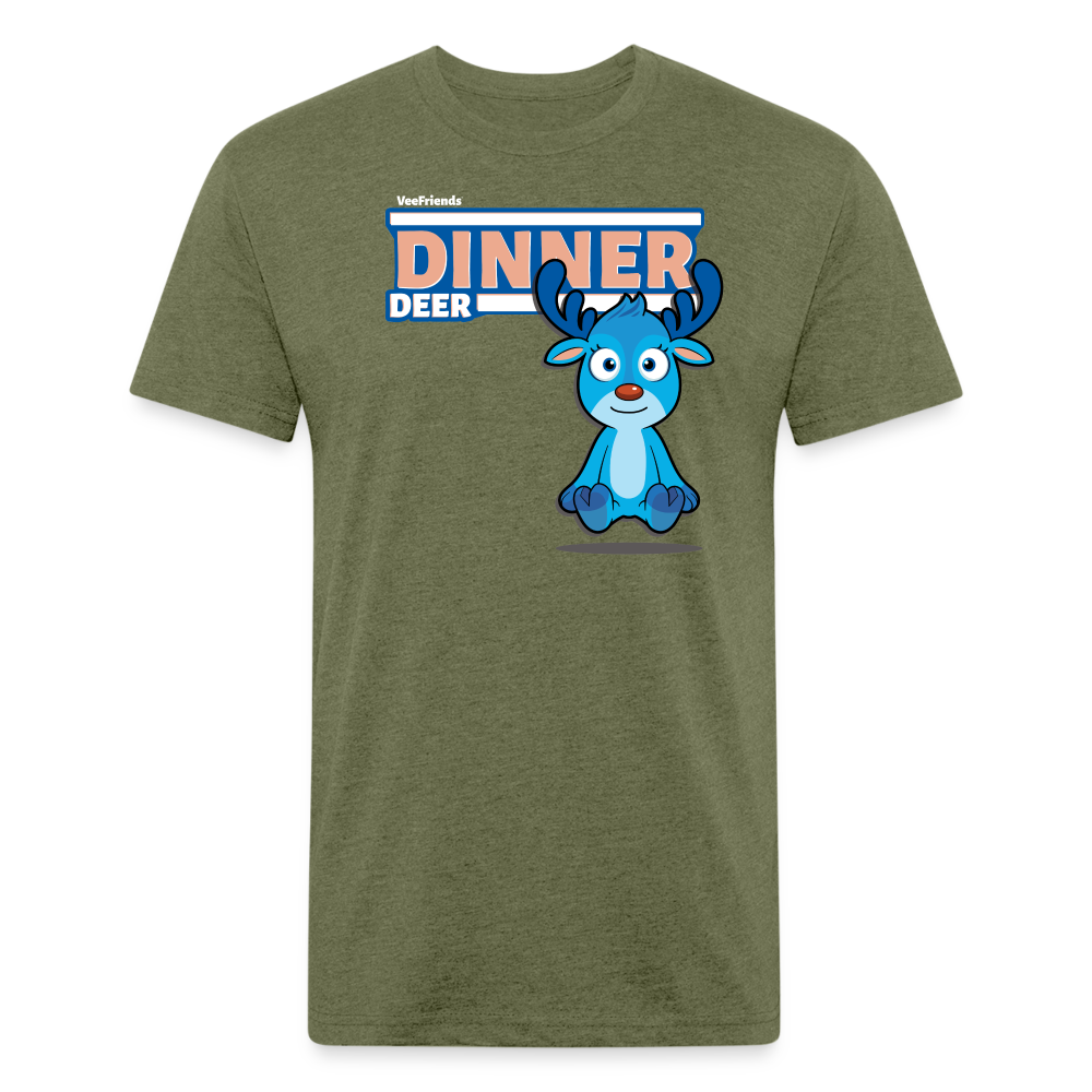 Dinner Deer Character Comfort Adult Tee - heather military green