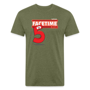 Facetime Five Character Comfort Adult Tee - heather military green