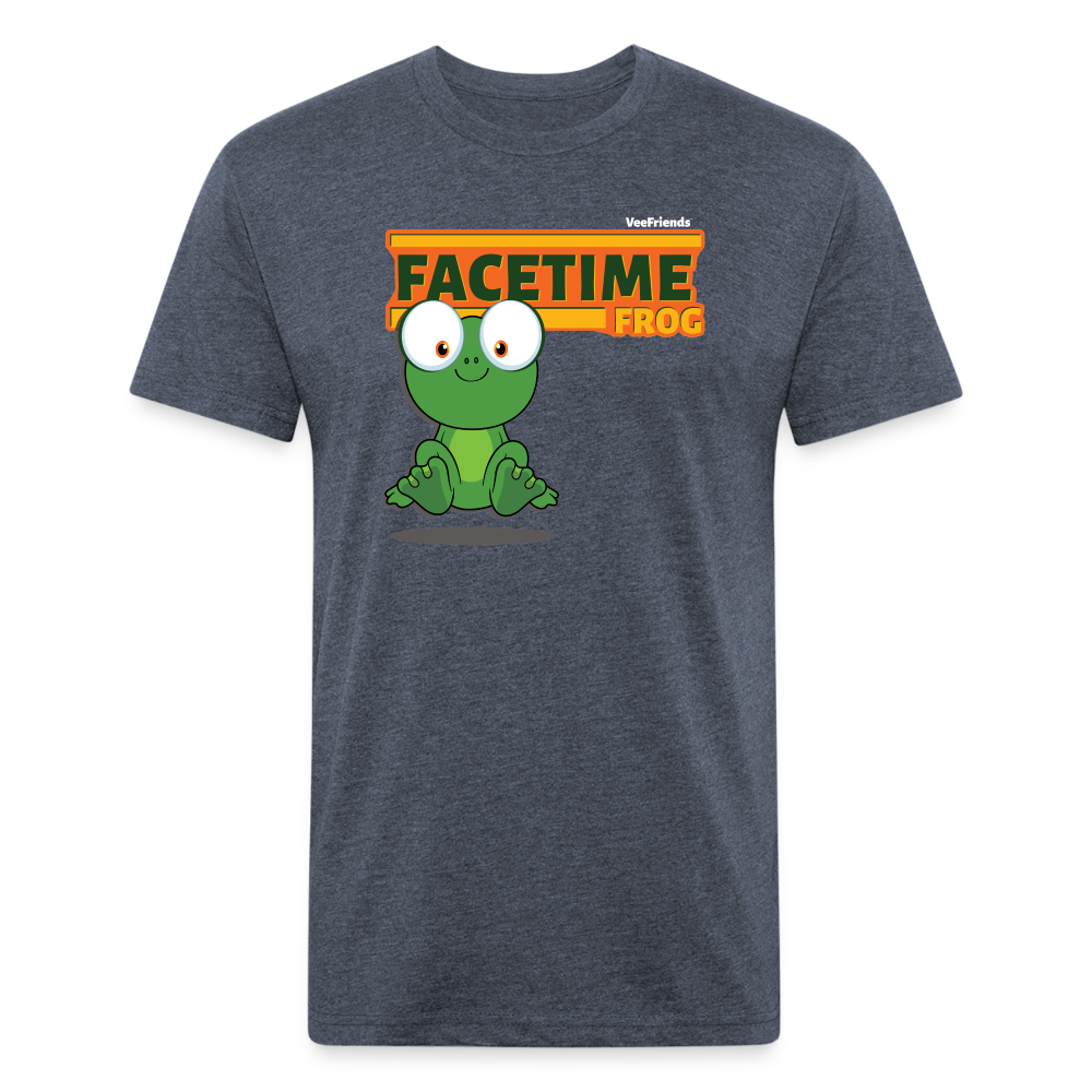 Facetime Frog Character Comfort Adult Tee - heather navy