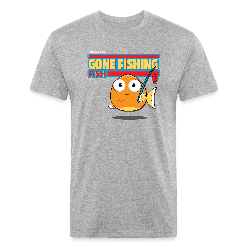 Gone Fishing Fish Character Comfort Adult Tee - heather gray