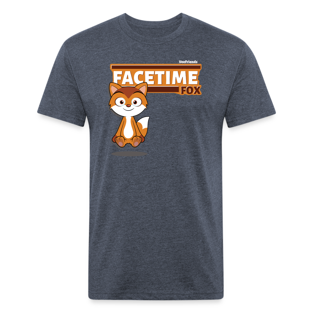 Facetime Fox Character Comfort Adult Tee - heather navy