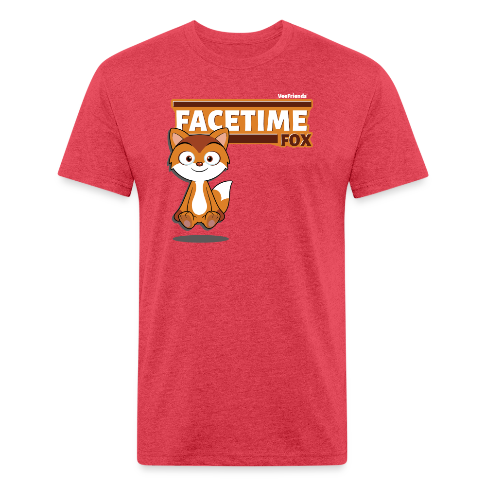 Facetime Fox Character Comfort Adult Tee - heather red