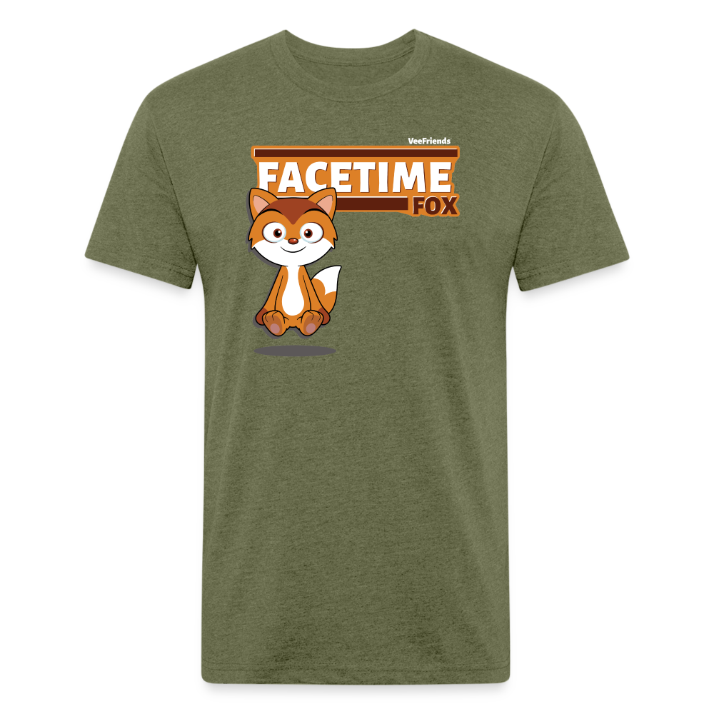 Facetime Fox Character Comfort Adult Tee - heather military green