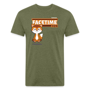 Facetime Fox Character Comfort Adult Tee - heather military green