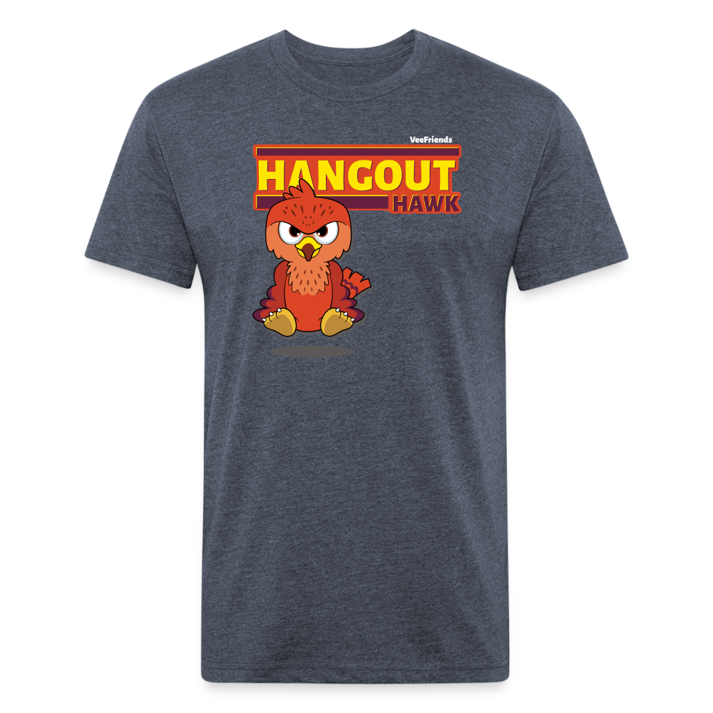 Hangout Hawk Character Comfort Adult Tee - heather navy