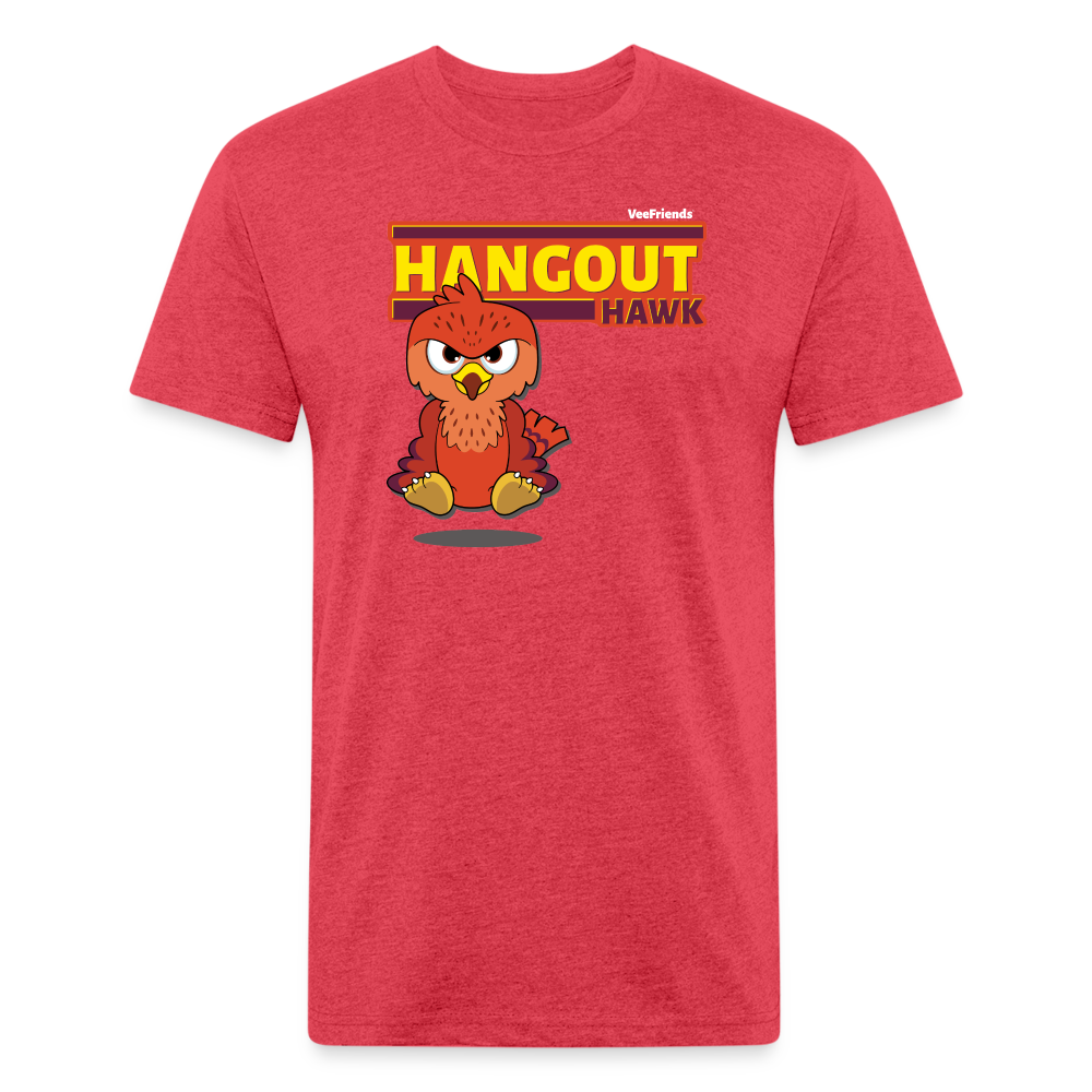 Hangout Hawk Character Comfort Adult Tee - heather red
