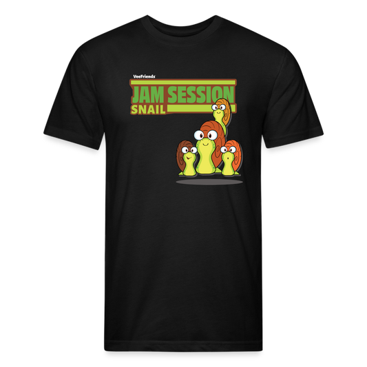 Jam Session Snail Character Comfort Adult Tee - black