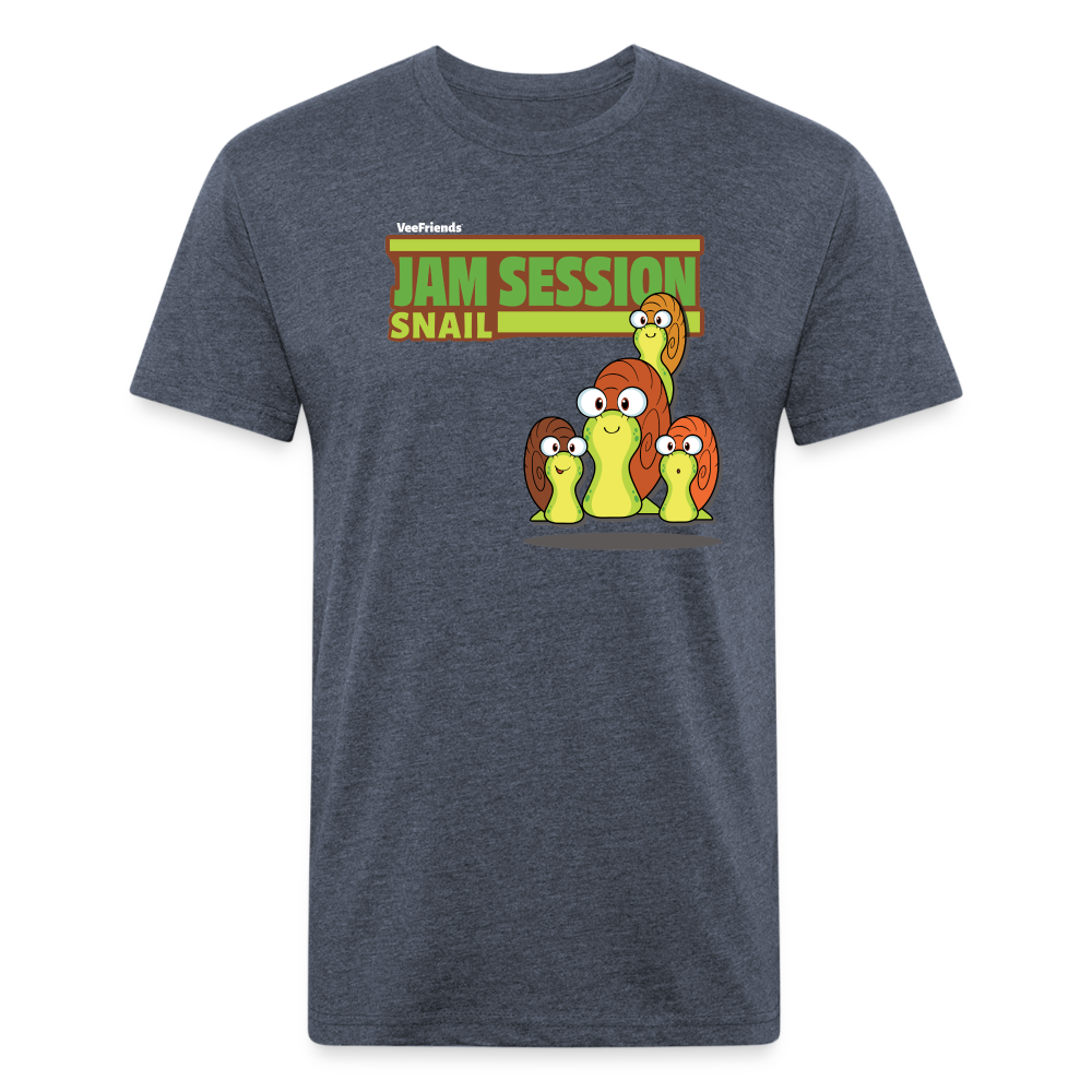 Jam Session Snail Character Comfort Adult Tee - heather navy