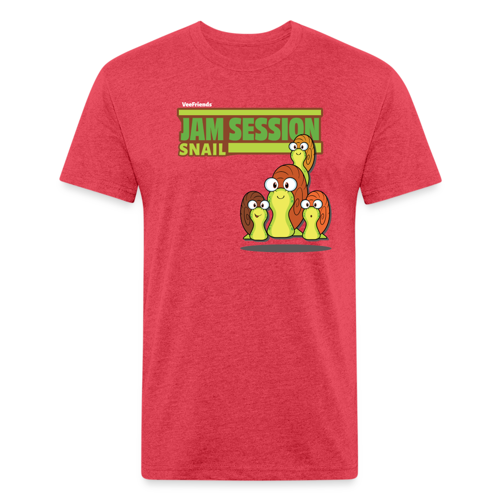 Jam Session Snail Character Comfort Adult Tee - heather red