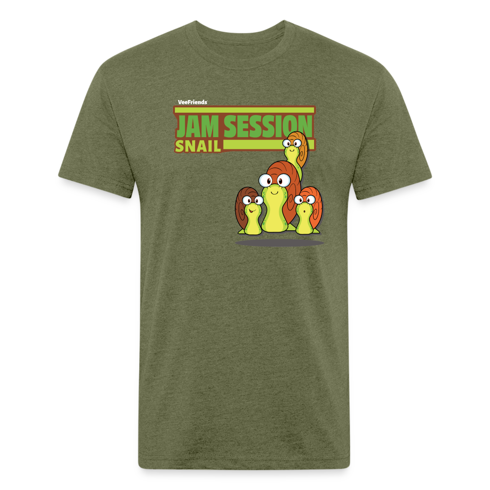 Jam Session Snail Character Comfort Adult Tee - heather military green