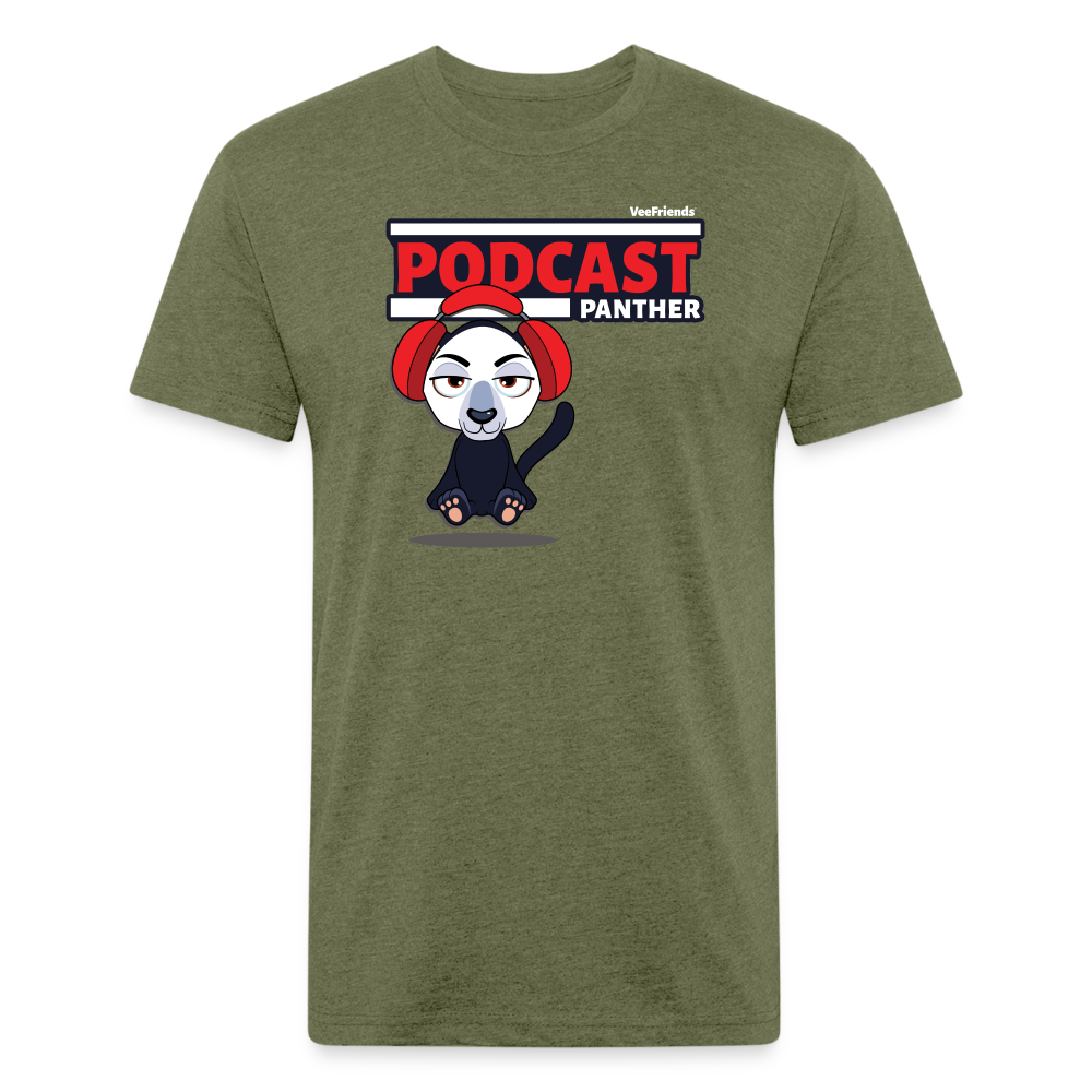 Podcast Panther Character Comfort Adult Tee - heather military green