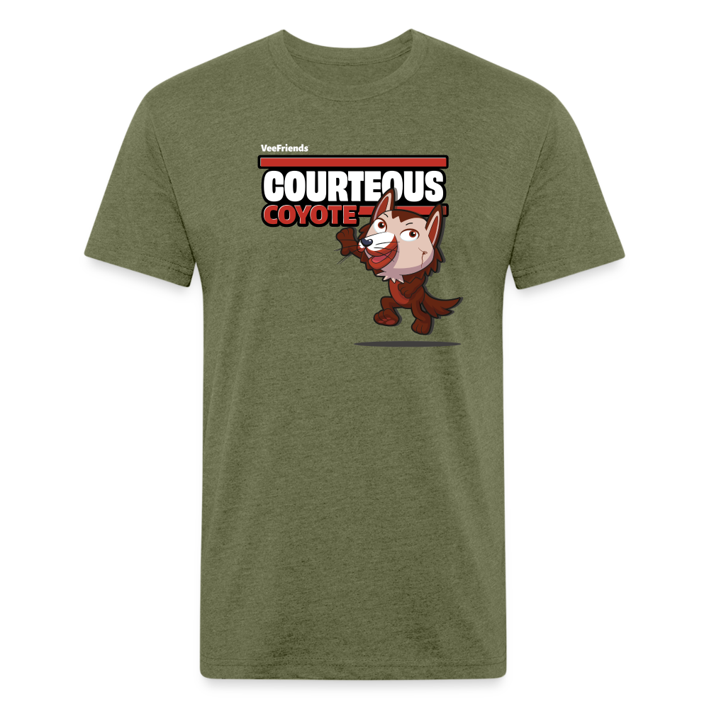 
            
                Load image into Gallery viewer, Courteous Coyote Character Comfort Adult Tee - heather military green
            
        