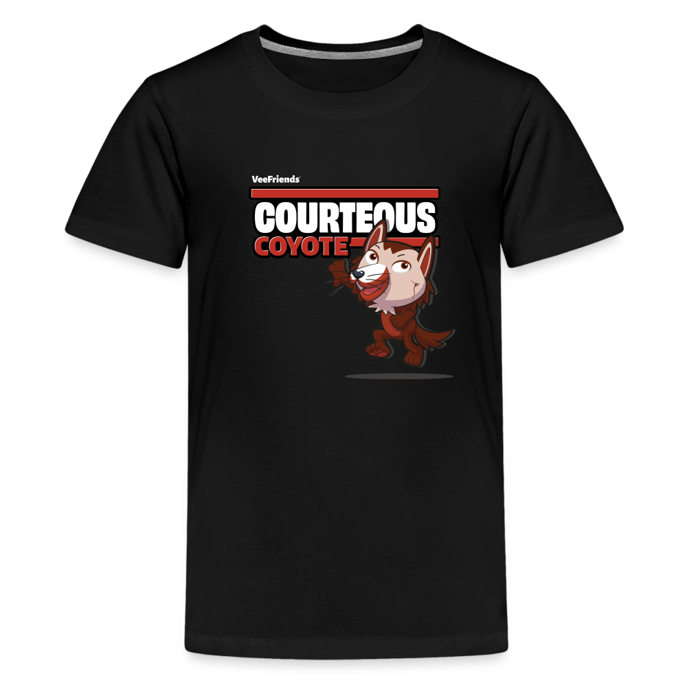 Courteous Coyote Character Comfort Kids Tee - black