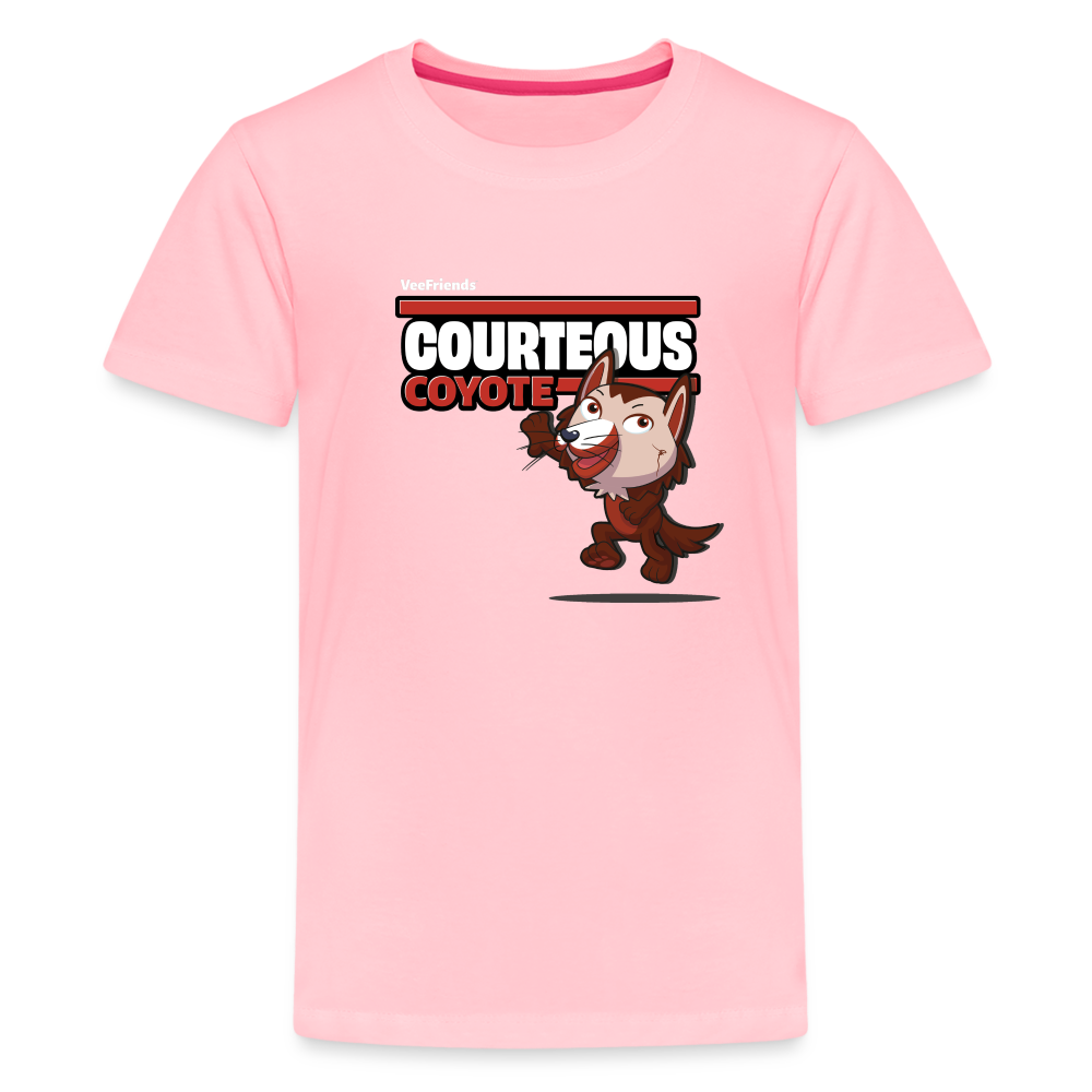 Courteous Coyote Character Comfort Kids Tee - pink