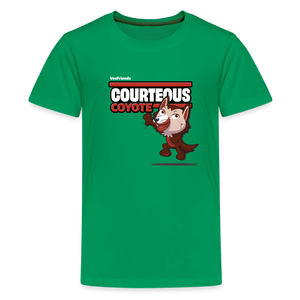Courteous Coyote Character Comfort Kids Tee - kelly green