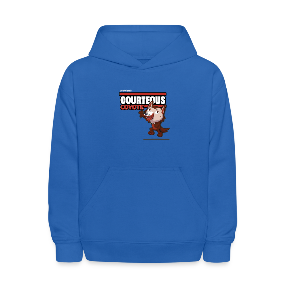 
            
                Load image into Gallery viewer, Courteous Coyote Character Comfort Kids Hoodie - royal blue
            
        