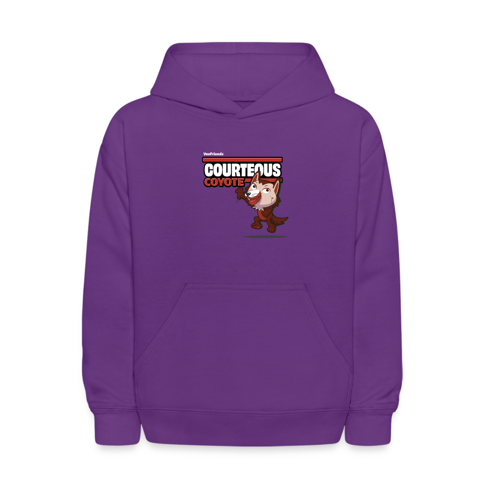 Courteous Coyote Character Comfort Kids Hoodie - purple