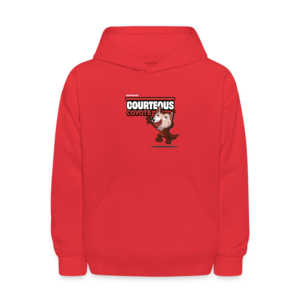 Courteous Coyote Character Comfort Kids Hoodie - red