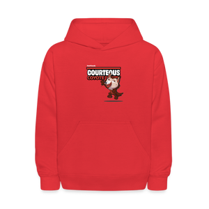 
            
                Load image into Gallery viewer, Courteous Coyote Character Comfort Kids Hoodie - red
            
        
