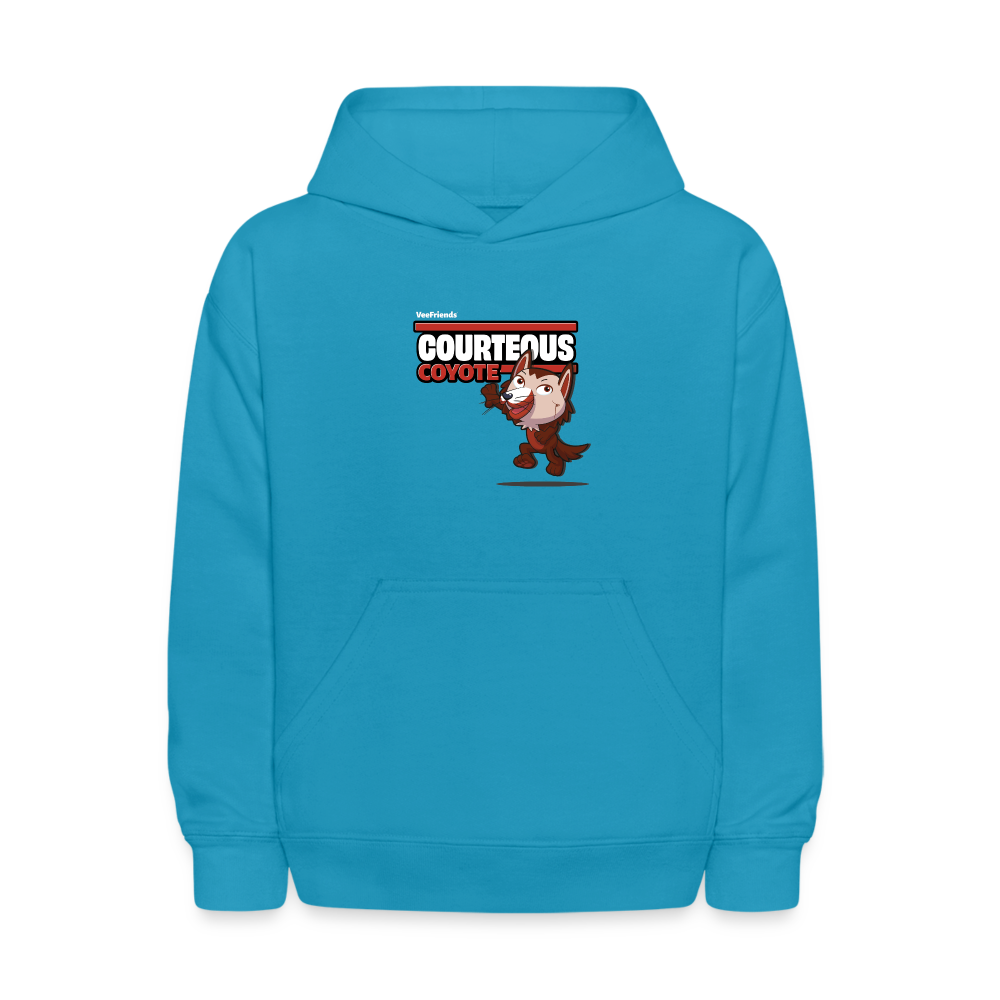 
            
                Load image into Gallery viewer, Courteous Coyote Character Comfort Kids Hoodie - turquoise
            
        