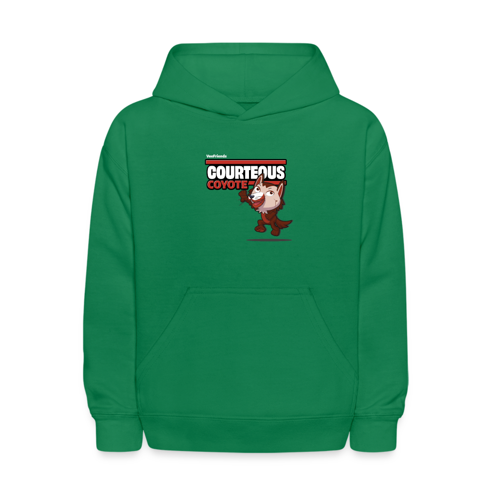 Courteous Coyote Character Comfort Kids Hoodie - kelly green