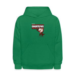 Courteous Coyote Character Comfort Kids Hoodie - kelly green