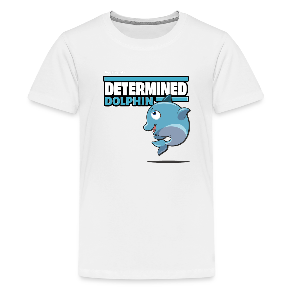 
            
                Load image into Gallery viewer, Determined Dolphin Character Comfort Kids Tee - white
            
        