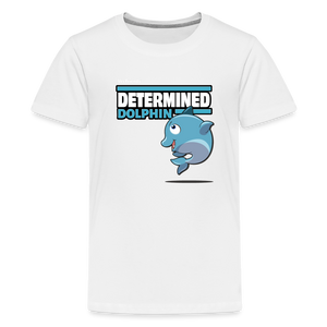 Determined Dolphin Character Comfort Kids Tee - white