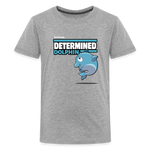 Determined Dolphin Character Comfort Kids Tee - heather gray