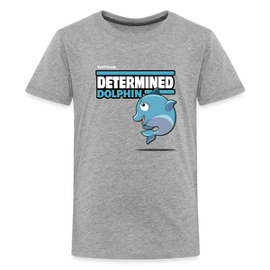 
            
                Load image into Gallery viewer, Determined Dolphin Character Comfort Kids Tee - heather gray
            
        
