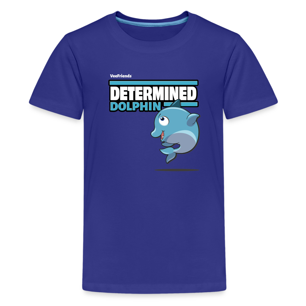 
            
                Load image into Gallery viewer, Determined Dolphin Character Comfort Kids Tee - royal blue
            
        