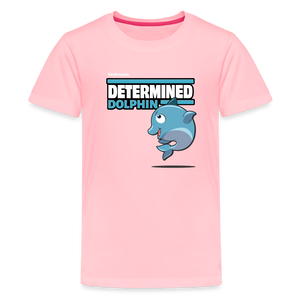 Determined Dolphin Character Comfort Kids Tee - pink