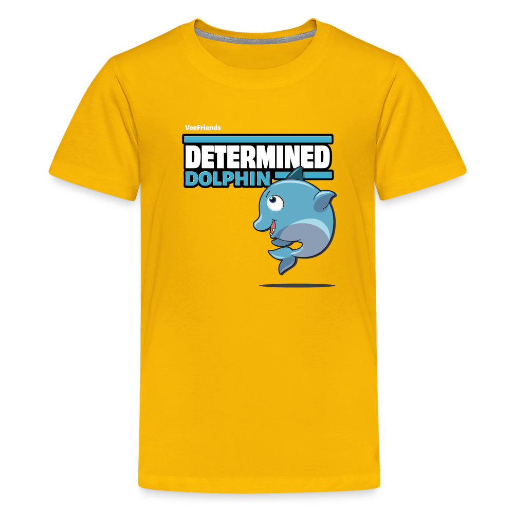 Determined Dolphin Character Comfort Kids Tee - sun yellow