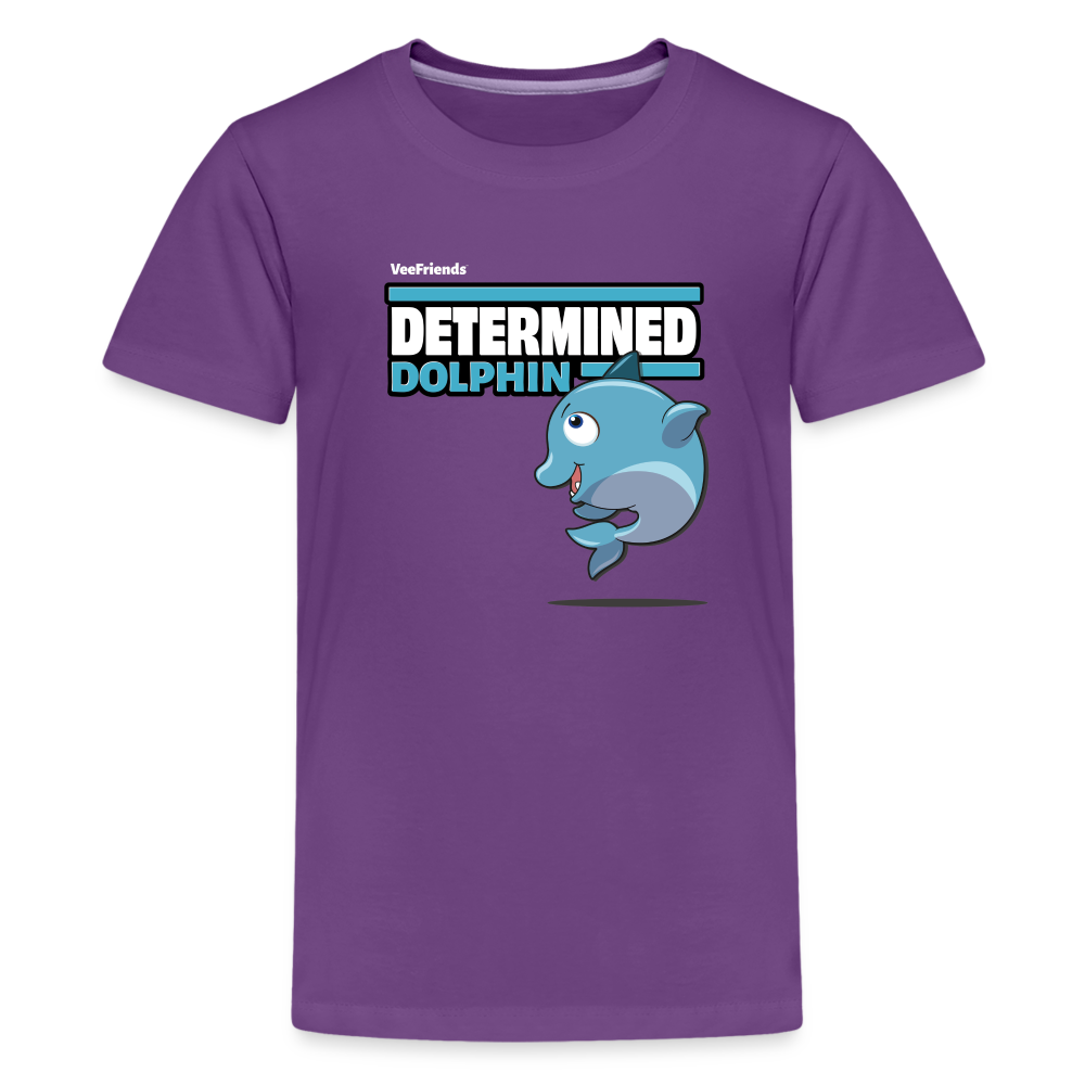 Determined Dolphin Character Comfort Kids Tee - purple