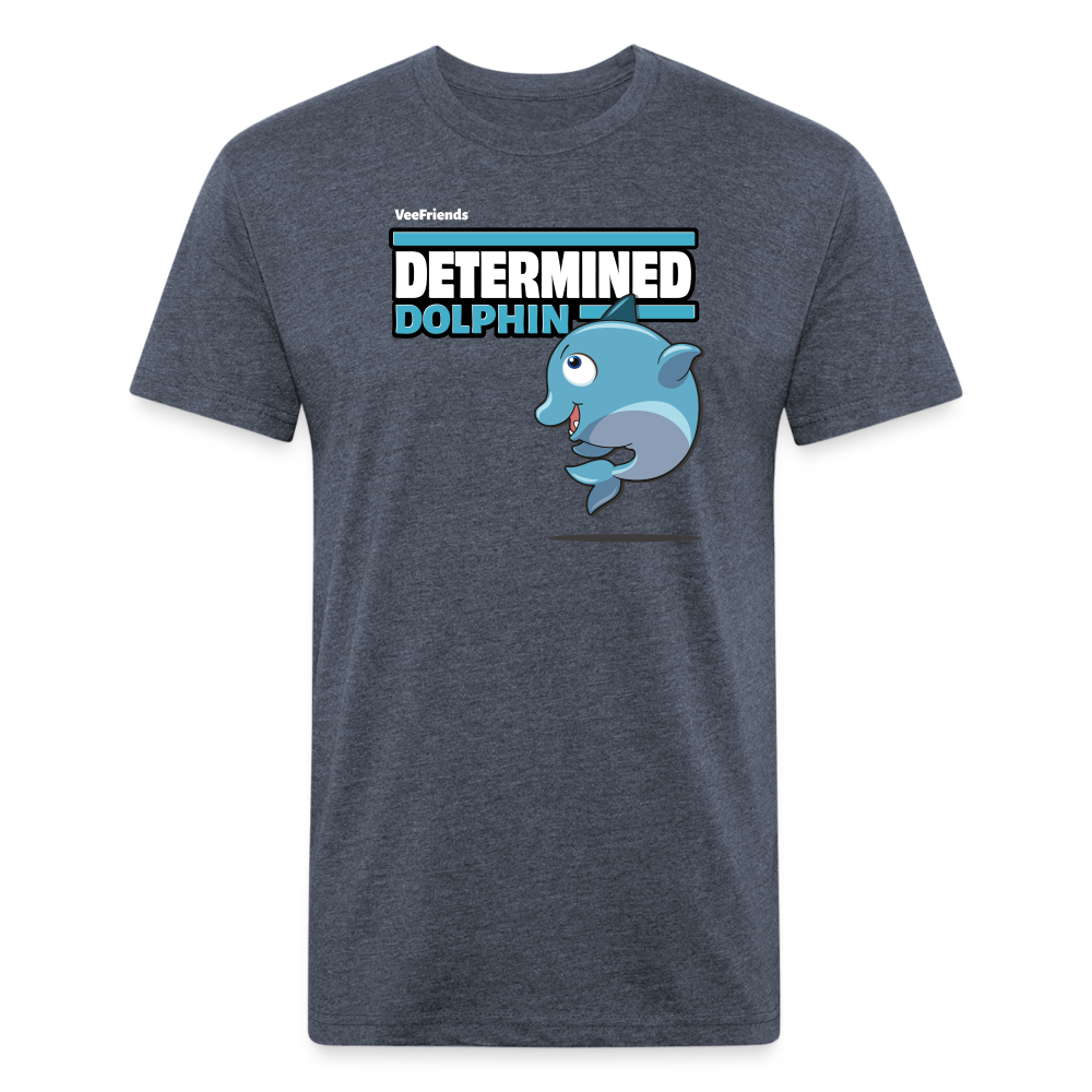 Determined Dolphin Character Comfort Adult Tee - heather navy