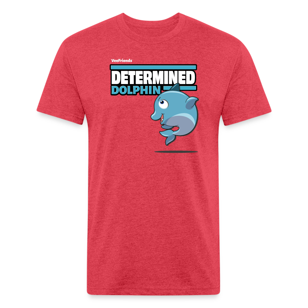 Determined Dolphin Character Comfort Adult Tee - heather red