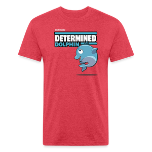 Determined Dolphin Character Comfort Adult Tee - heather red