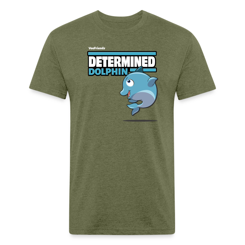 Determined Dolphin Character Comfort Adult Tee - heather military green