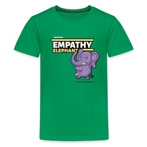 Empathy Elephant Character Comfort Kids Tee - kelly green