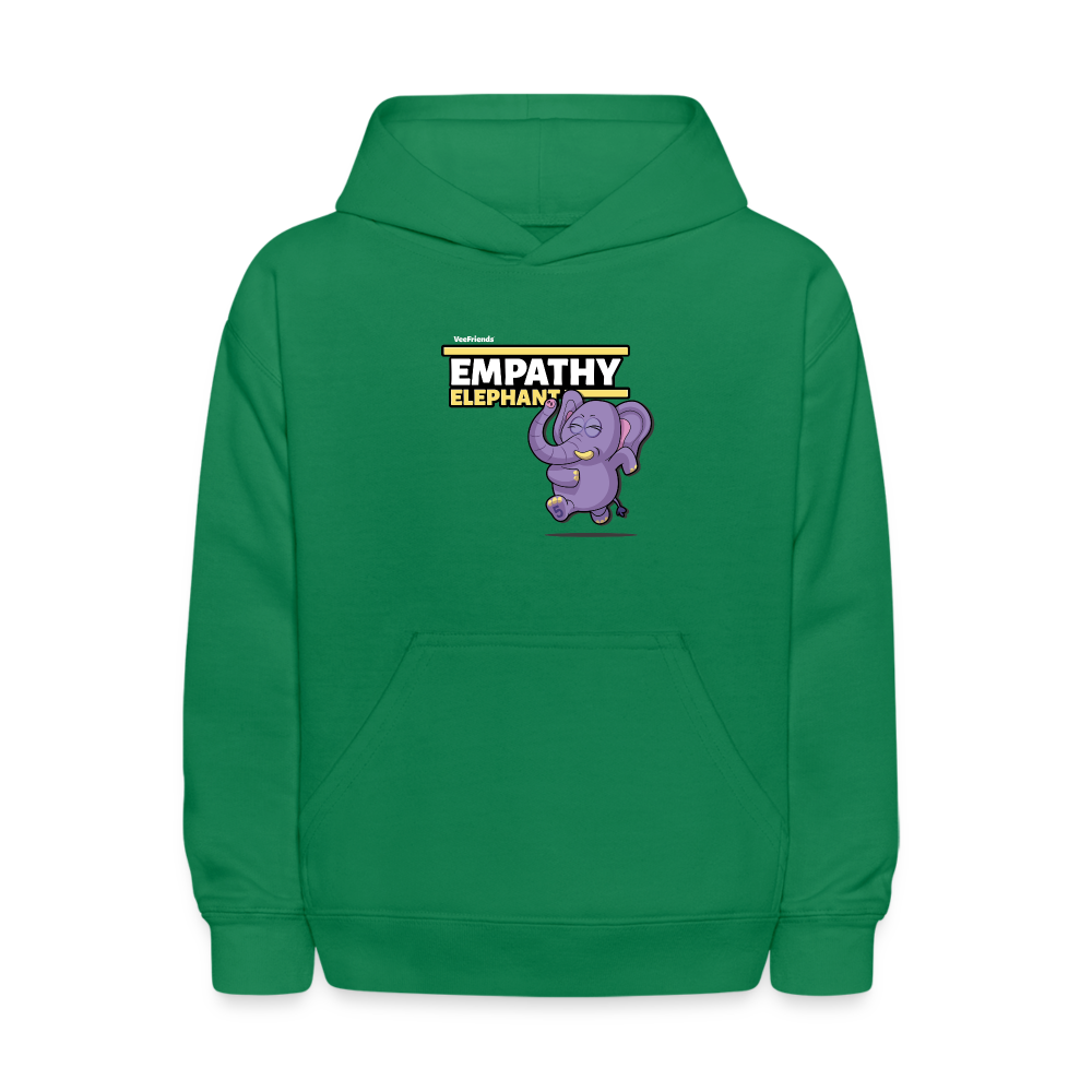 Empathy Elephant Character Comfort Kids Hoodie - kelly green