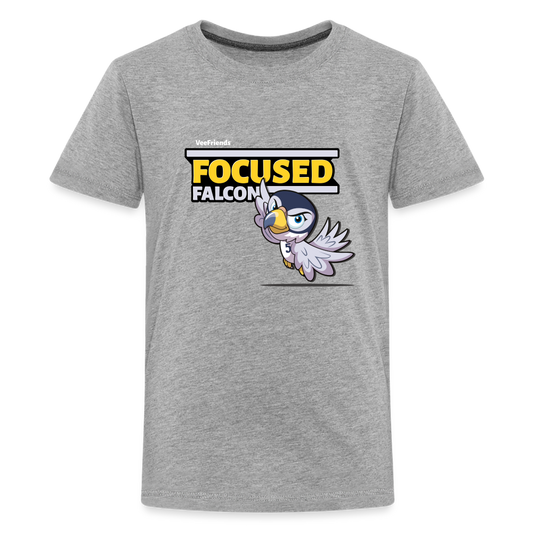 Focused Falcon Character Comfort Kids Tee - heather gray